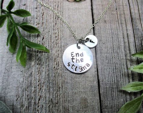 End The Stigma Necklace Personalized Ts Letter Initial Etsy