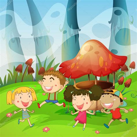 Children Playing In The Park Stock Vector Image By ©interactimages