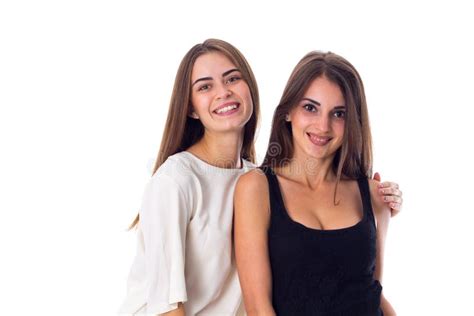 Two Young Woman Embracing Stock Image Image Of Backgrounds 79340001