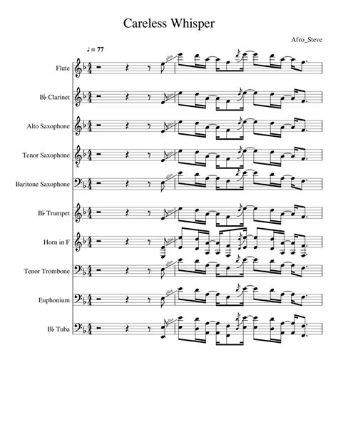 Careless Whisper Sheet Music By George Michael Saxophone