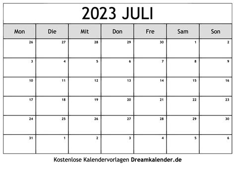 Gambar Kalender Juli 2023 Dengan Berbagai Warna Kalen
