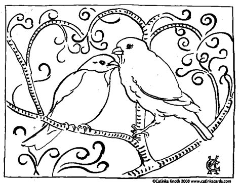 Coloring Pages For Adults Only Valentine Birds Coloring Page