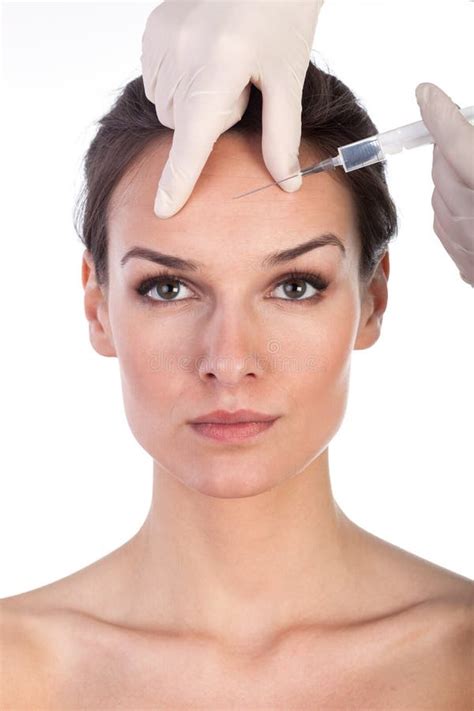 Giving Botox Injection In Female Skin Stock Image Image Of Medicine
