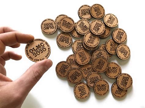 Custom Wood Coins Wood Tokens Personalized Engraved Etsy