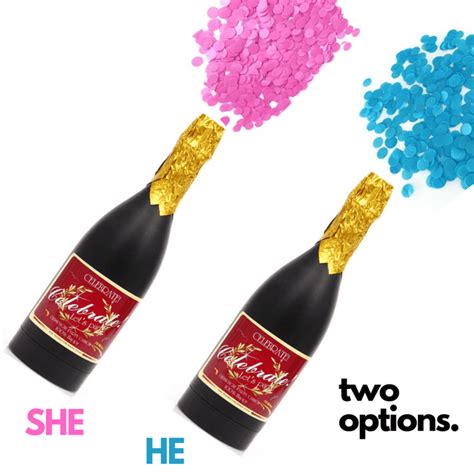 Gender Reveal Confetti Popper Pink Or Blue Champagne Confetti Cannons