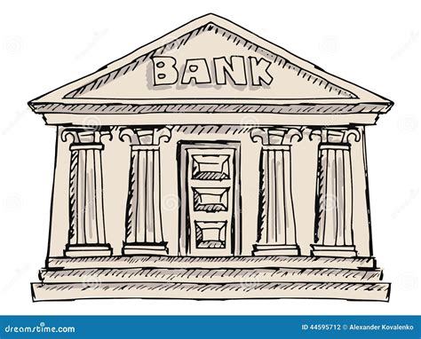 Building Of Bank Stock Vector Illustration Of Loan Column 44595712
