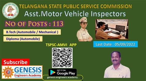 Asst Motor Vehicle Inspectors Notification Tspsc Youtube