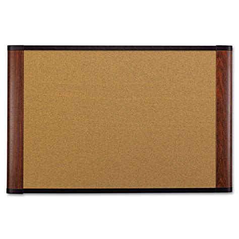 3m Cork Bulletin Board 36 X 24 Aluminum Frame W Mahogany Wood Grained Finish