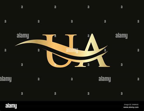 plantilla inicial de vector de logotipo vinculado con letra ua diseño con logotipo de la letra