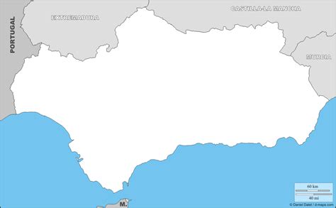 Mapa Rios Andalucia Mudo