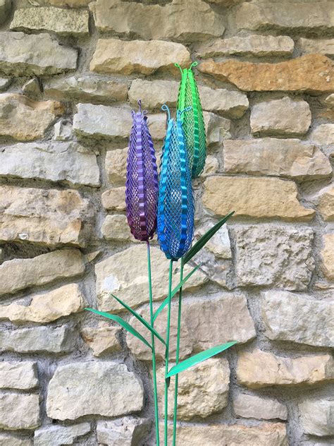 Check spelling or type a new query. Metal Flower Garden Stakes, Metal Sculpture Set of 3, 24 ...