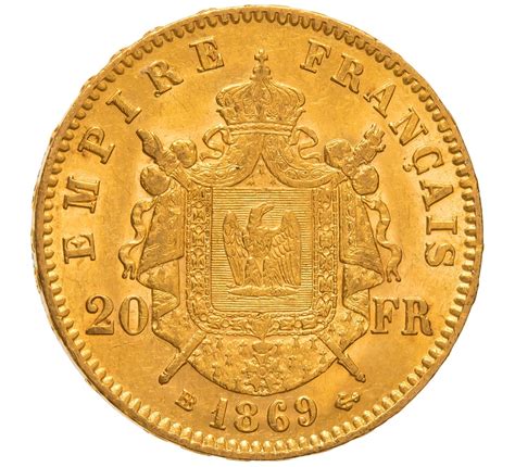 Buy 1869 Gold Twenty French Franc Coin From Bullionbypost From 37930