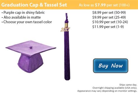 Shiny Purple Graduation Cap And Tassel Sets From Honors Graduation