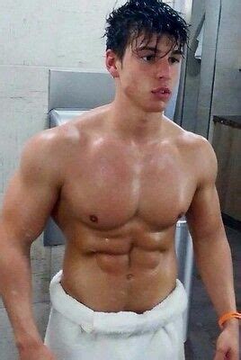 Shirtless Male Beefcake Muscular Sauna Sweaty Jock Hunk Gym Guy Photo