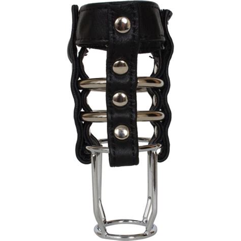 Rapture Leather And Steel Cock Cage Sex Toys And Adult