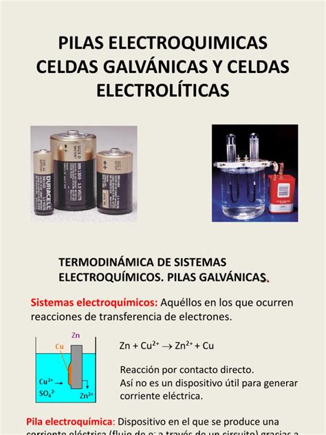 Pilas Electroliticas Electroquímica Redox
