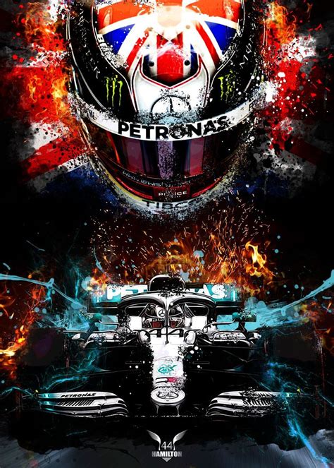 Lewis Hamilton Poster by Micho Abstract Displate Carros de películas Logo de mercedes