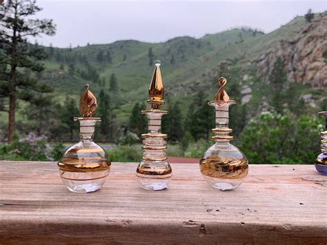 Vintage Mini Egyptian Perfume Bottles Glass Blown Essential Etsy