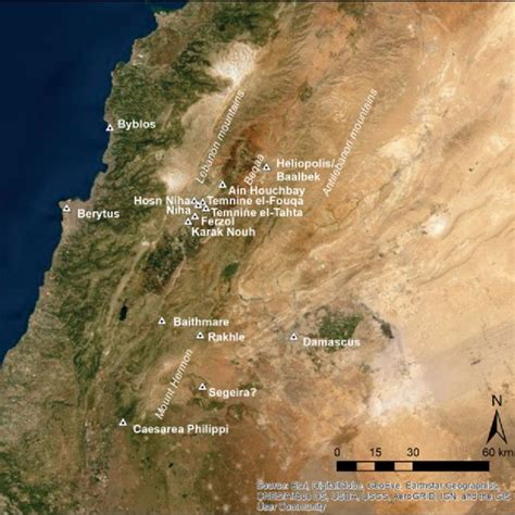 Topographical View Of The Area Of Mount Hermon Lebanon Anti Lebanon