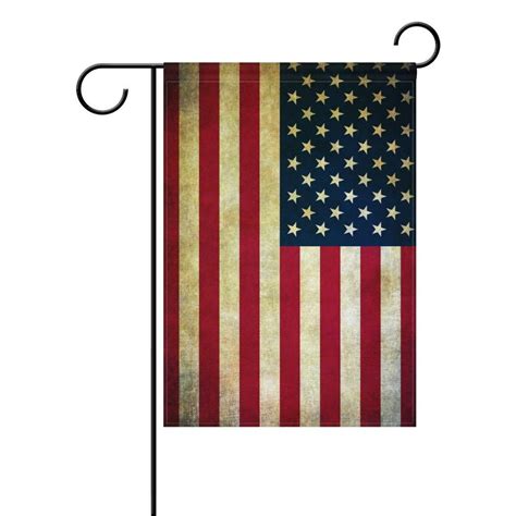 Popcreation Vintage American Flag Day Striped Star Garden Flag July 4th Independence Day Outdoor