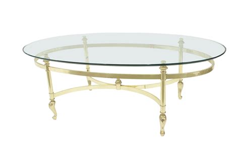 Contemporary Brass And Glass Coffee Table