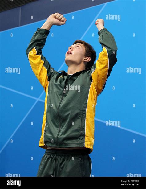 South Africas Kevin Paul Celebrates On The Podium After Winning The Silver Medal For The Mens