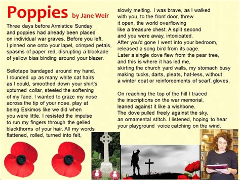 Poppies Read By Jane Weir Aqa Conflict Anthology Ideas And