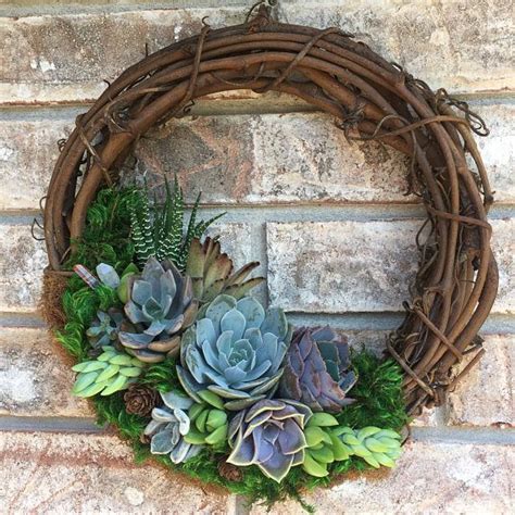 10 Living Succulent Wreath Made To Order Faux Succulent Wreath