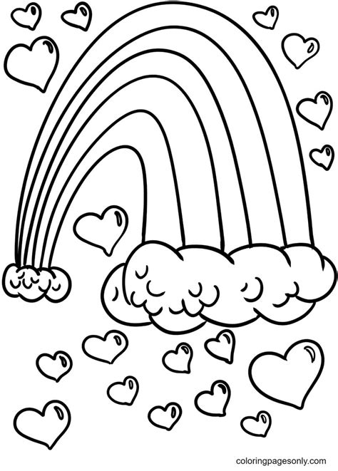 Rainbow Heart Coloring Pages Heart Coloring Pages Valentine Coloring