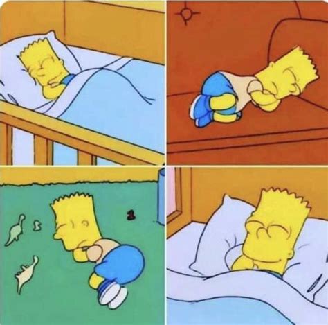 Reactions On Twitter Bart Simpson Sleeping In Bed On Couch On Floor