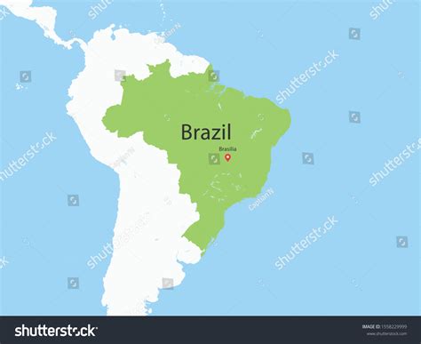 High Detailed Map Brazil Capital Fully Stock Vector Royalty Free