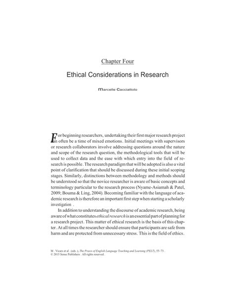 Pdf Ethical Considerations In Research