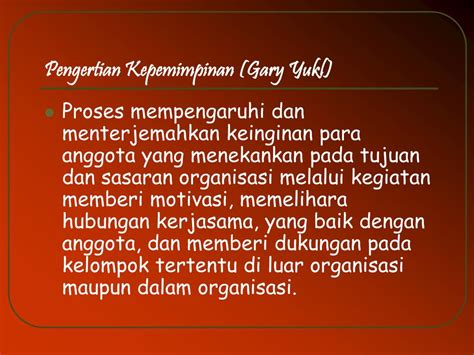 Chapter 5 kepemimpinan gary yukl. PPT - Kepemimpinan Pendidikan PowerPoint Presentation ...