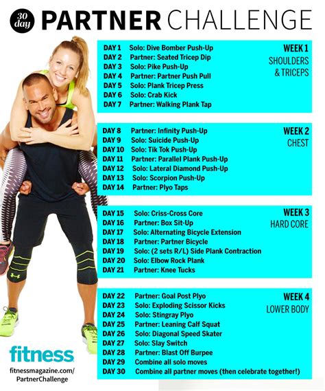 The 30 Day Partner Challenge That Sculpts And Tones Fitness Magazine