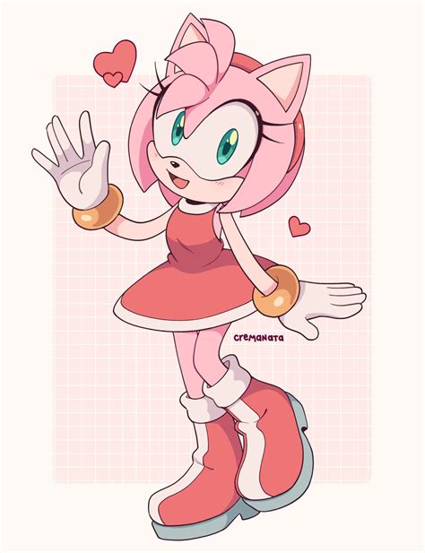 Amy Rose Is Adorable Art By Crema Rsonicthehedgehog