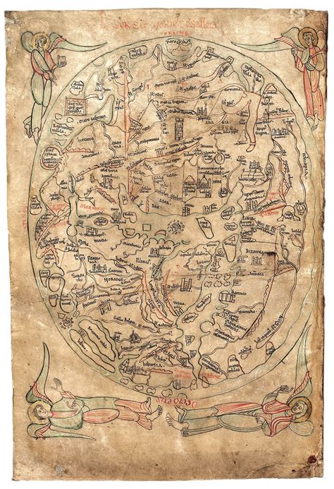 The Sawley Map From The Imago Mundi By Honorius Augustodunensis England