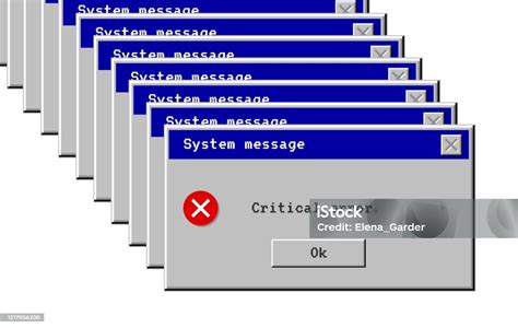 Critical Error System Message Window Old Style Virus Popup Icon Vector