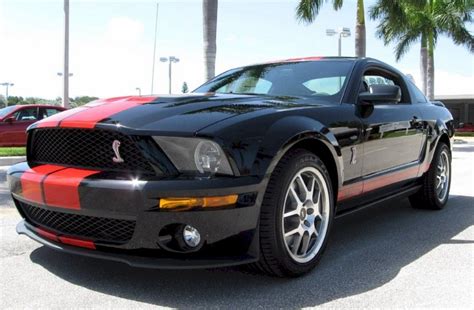 Black 2009 Ford Mustang Shelby Gt 500 Red Stripe Coupe