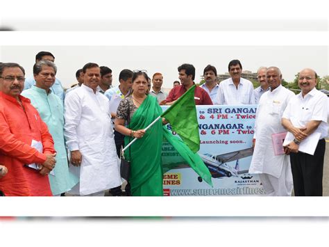 Cm Vasundhara Raje Flags Off Ganganagar Jaipur Flight