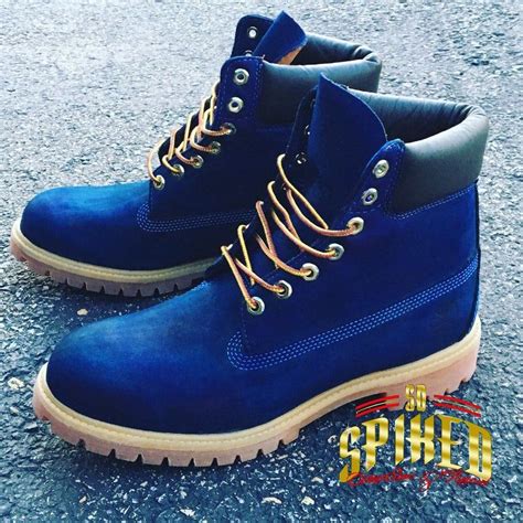 Custom Blue Timberlands Put Size In Notes When Ordering Etsy