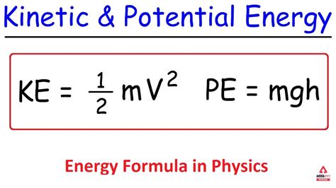 Energy Formula In Physics And Equation For Class 10 11 And 12