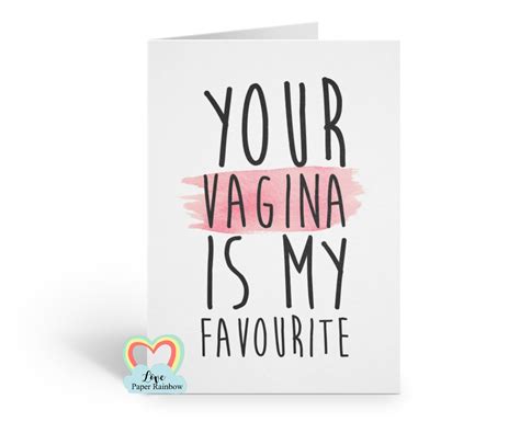 Your Vagina Is My Favourite Funny Girlfriend Card Rude Card Etsy