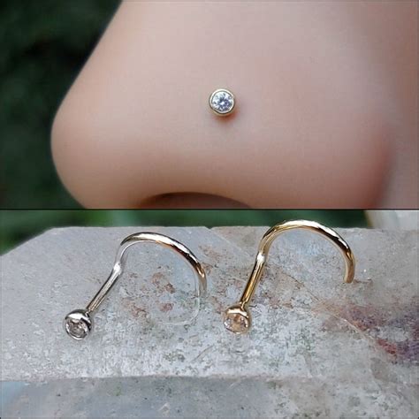 Nose Ring Stud Tragus Earring Cartilage Earring 14K Etsy