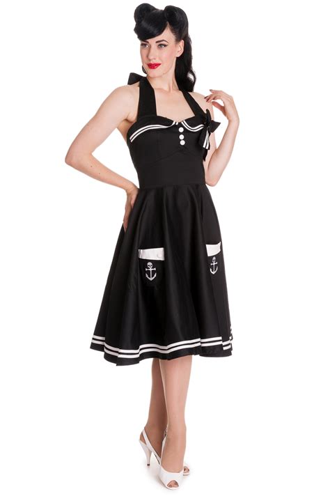 Rkp1 Hell Bunny Motley 50s Retro Sailor Pin Up Dress Rockabilly Swing Prom Ebay