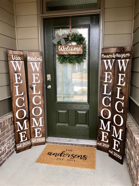Personalized Welcome Sign Porch Welcome Sign Vertical | Etsy