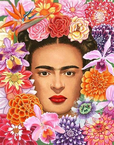 Frida With Flowers Digital Print Fridakahlopaintings X Digital Print Of Acrylic