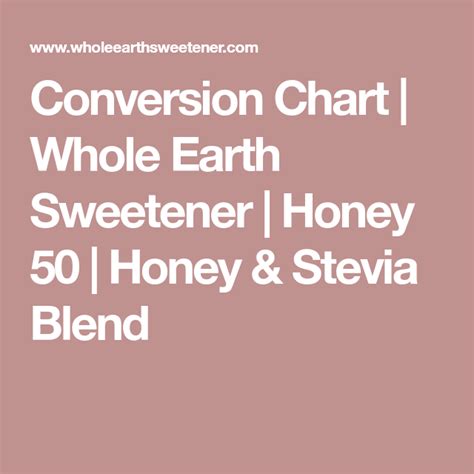 The crust is simply 1 sleeve of graham crackers and 1/4 cup melted vegan butter (i use earth balance). Conversion Chart | Whole Earth Sweetener | Honey 50 ...