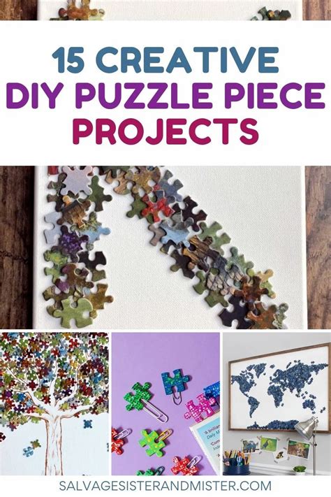 15 Super Creative Diy Upcycled Puzzle Piece Projects Puzzle Piece