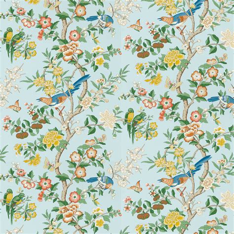 Chinoiserie Hall By Sanderson Dawn Bluepersimmon Wallpaper