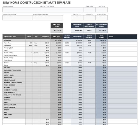 5 Free Construction Estimate Templates In Excel